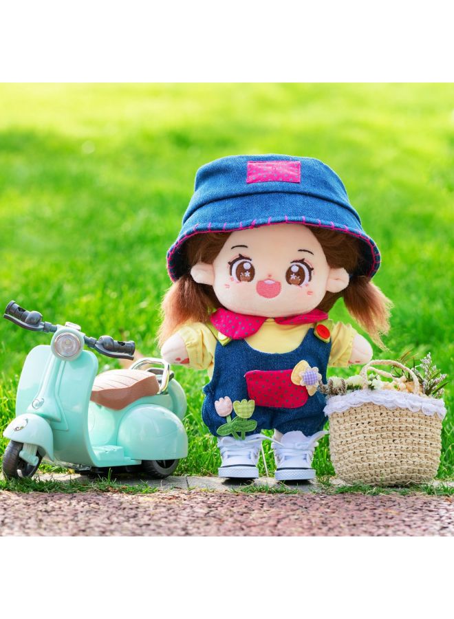 20cm No Attribute Fried Hair Star Doll Spot Cotton Doll Clothes Set Can Be Changed Humanoid Doll Wholesale-Specifications:20cm Cotton Doll Universal-Color:Yellow Velvet Cardigan Pullover [clothes Only]]  - Image 3