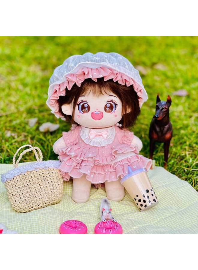 20cm No Attribute Fried Hair Star Doll Spot Cotton Doll Clothes Set Can Be Changed Humanoid Doll Wholesale-Specifications:20cm Cotton Doll Universal-Color:Yellow Velvet Cardigan Pullover [clothes Only]]  - Image 5