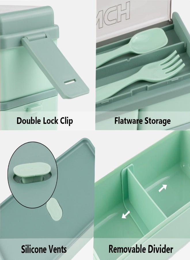 SUCITY Large Lunch Box 2- Layer  with Compartments and Cutlery Set-Food Picks for Lunch Box Containers for Adults-Microwave Food Safe Bento Boxes Leakproof Bento Box - Image 4