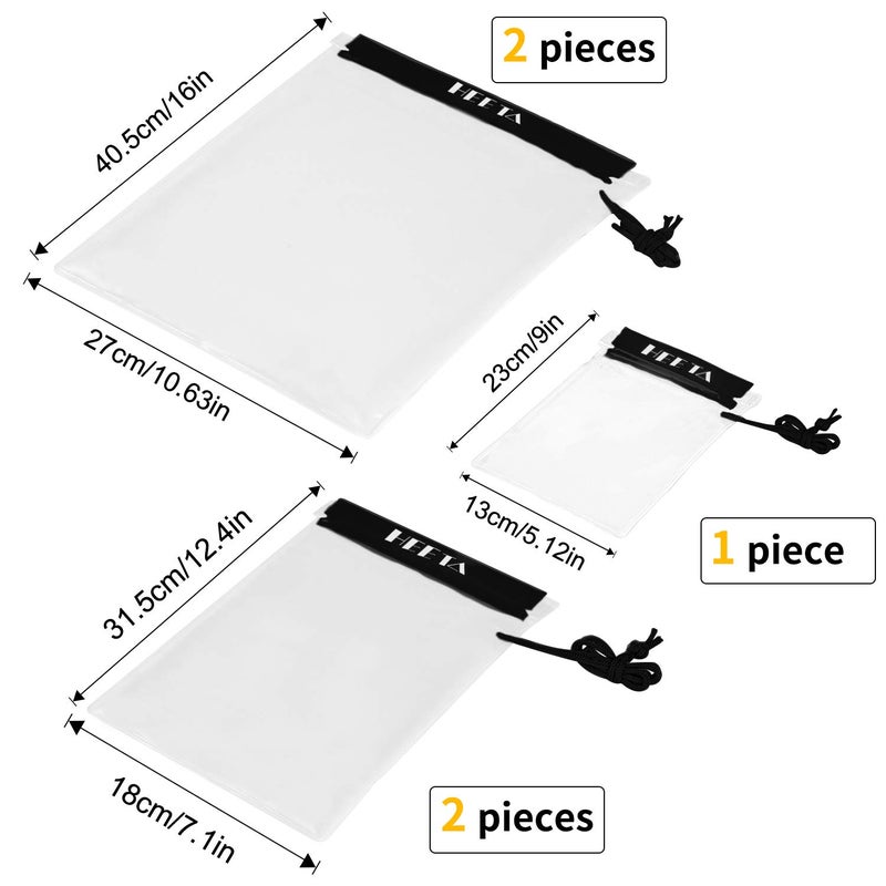 HEETA 5-Pack Clear Waterproof Dry Bag Pouch, Water Tight Cases Dry Bags Document Holder for Camera Mobile Phone Maps, Kayaking Boating (Black) - Image 3