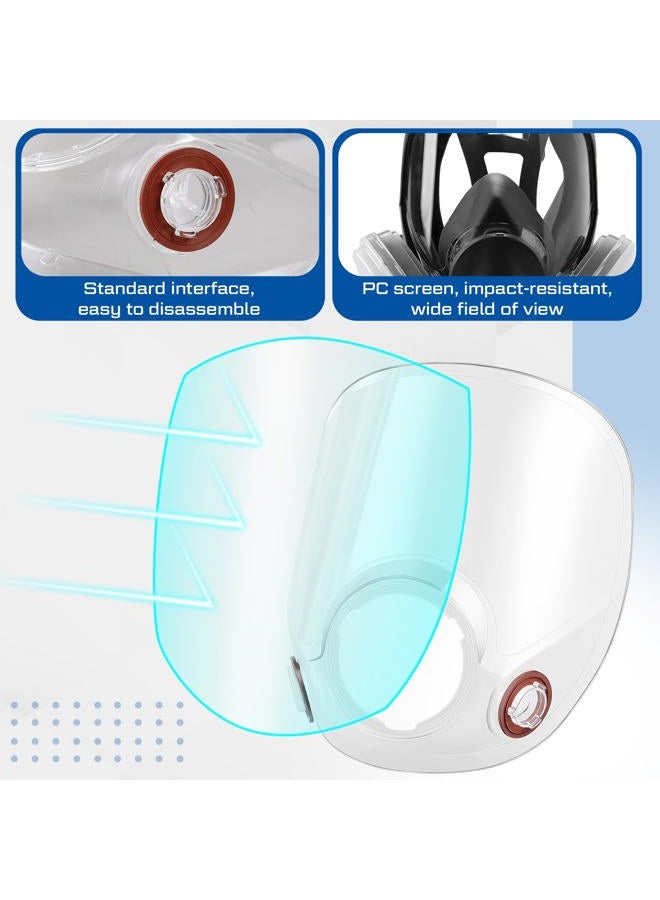Tellegloww 2 Pcs Replacement Parts Lens Assembly for 6000 Series Full Face Respirator and 20 Pcs Peel off Lens Cover Compatible with 6000, 6700, 6800, 6900 Series Full Face Cover - Image 3