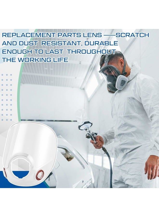 Tellegloww 2 Pcs Replacement Parts Lens Assembly for 6000 Series Full Face Respirator and 20 Pcs Peel off Lens Cover Compatible with 6000, 6700, 6800, 6900 Series Full Face Cover - Image 5