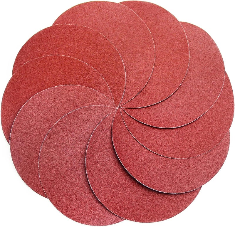 Utoolmart PSA Sanding Discs, 9-inch Self Stick Adhesive Back Sandpaper, 80 Grits No-Hole Aluminum Oxide Sanding Paper, for Random Orbital Sander, Wood, Metal Polishing, 10 Pcs - Image 1
