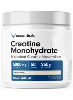 Bucked Up Bucked Up Creatine Monohydrate 250 Grams Micronized Powder, Essentials (50 Servings)  - Image 1