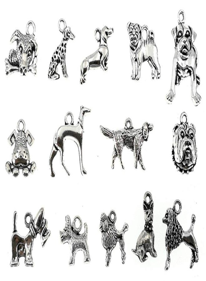 Kinteshun Assorted Dogs Pet Charm Pendant for DIY Jewelry Making Accessaries(30pcs,Antique Silver) - Image 3