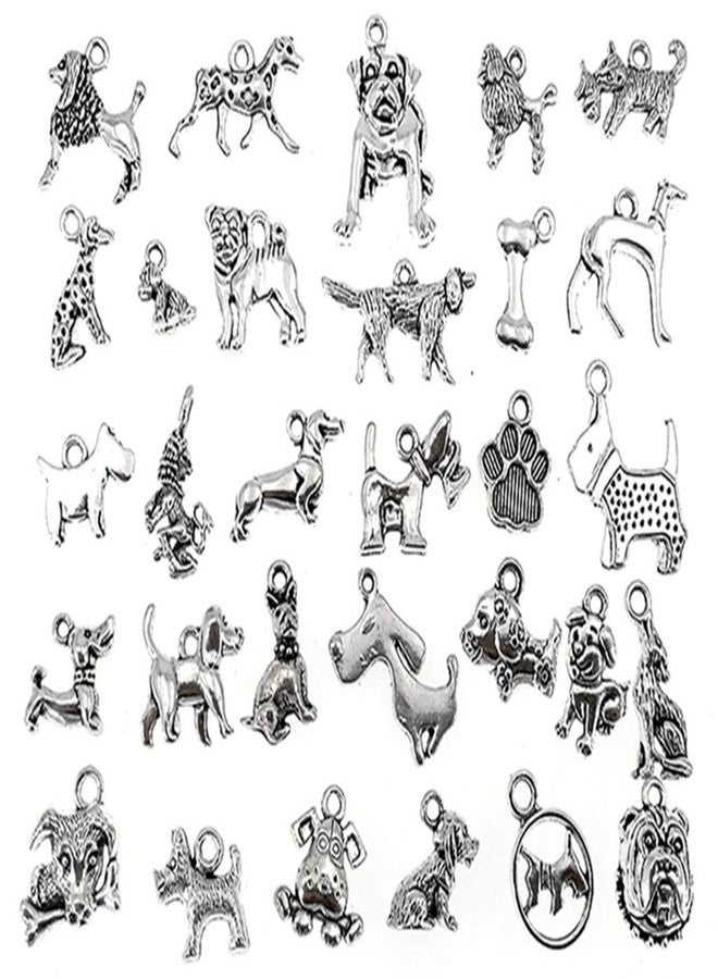 Kinteshun Assorted Dogs Pet Charm Pendant for DIY Jewelry Making Accessaries(30pcs,Antique Silver) - Image 5