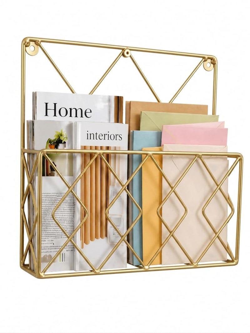 CRAFTCASTLE Wall Decor Hanging File Magazine Holder - Magazine Newspaper Rack - Image 1