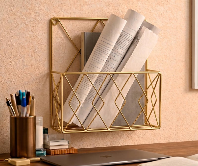 CRAFTCASTLE Wall Decor Hanging File Magazine Holder - Magazine Newspaper Rack - Image 4