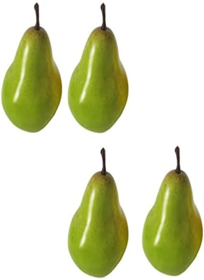 AKDC Toyandona 4Pcs Fake Pears Artificial Fruits Artificial Vivid Green Pears For Home Fruit Shop Supermarket Desk Office Restaurant Decorations Props  - Image 1