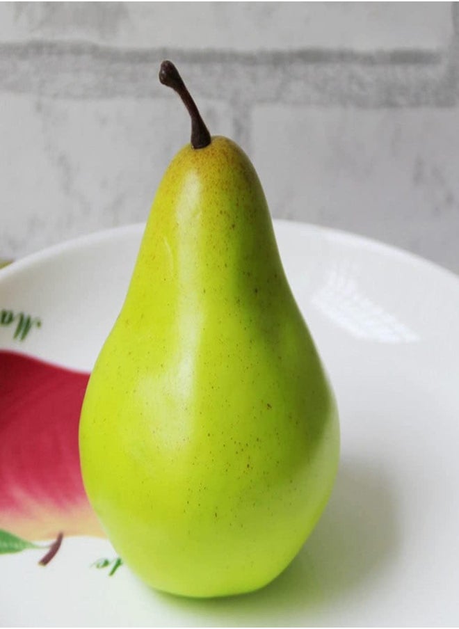 AKDC Toyandona 4Pcs Fake Pears Artificial Fruits Artificial Vivid Green Pears For Home Fruit Shop Supermarket Desk Office Restaurant Decorations Props  - Image 3