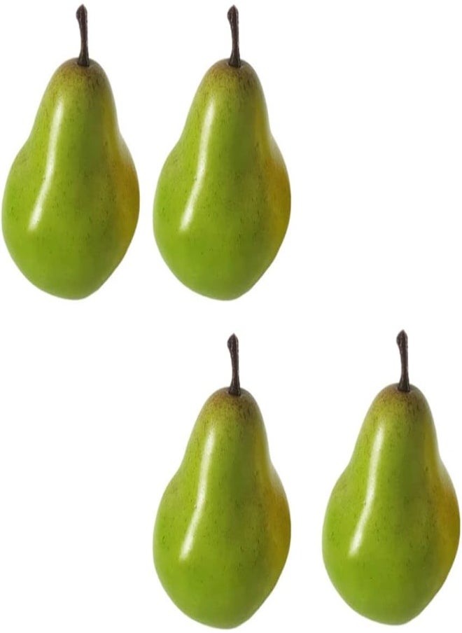 AKDC Toyandona 4Pcs Fake Pears Artificial Fruits Artificial Vivid Green Pears For Home Fruit Shop Supermarket Desk Office Restaurant Decorations Props  - Image 2