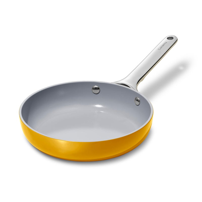 Caraway Nonstick Ceramic Mini Fry Pan 105 qt 8 Non Toxic PTFE PFOA Free Oven Safe Compatible with All Stovetops Gas Electric Induction Marigold - Image 2