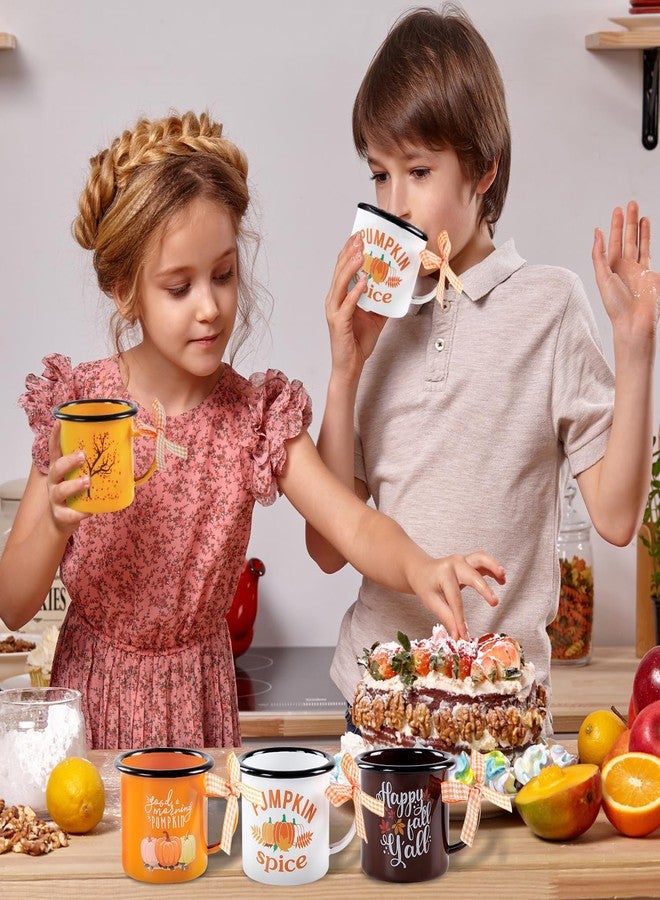 Quera مجموعة كويرا من 4 أكواب قهوة صغيرة بتصميم اليقطين، مثالية لتزيين الصواني المتدرجة وقطع الزينة الخريفية، وديكورات حفلات ركن القهوة في المطبخ الريفي، وهدية عيد ميلاد، سعة 240 مل. - Image 4
