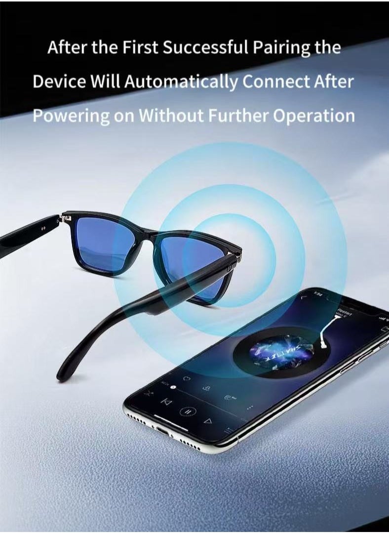 HYUNDAI - AI translation smart bluetooth glasses, real-time multi-language translation glasses, support more than 140 languages, accurate and delay-free translation, suitable for daily life and work, wireless bluetooth range 10-15 meters, 110 mAh battery, talk time 4 hours, standby time 120 hours. Fast charging - Image 1
