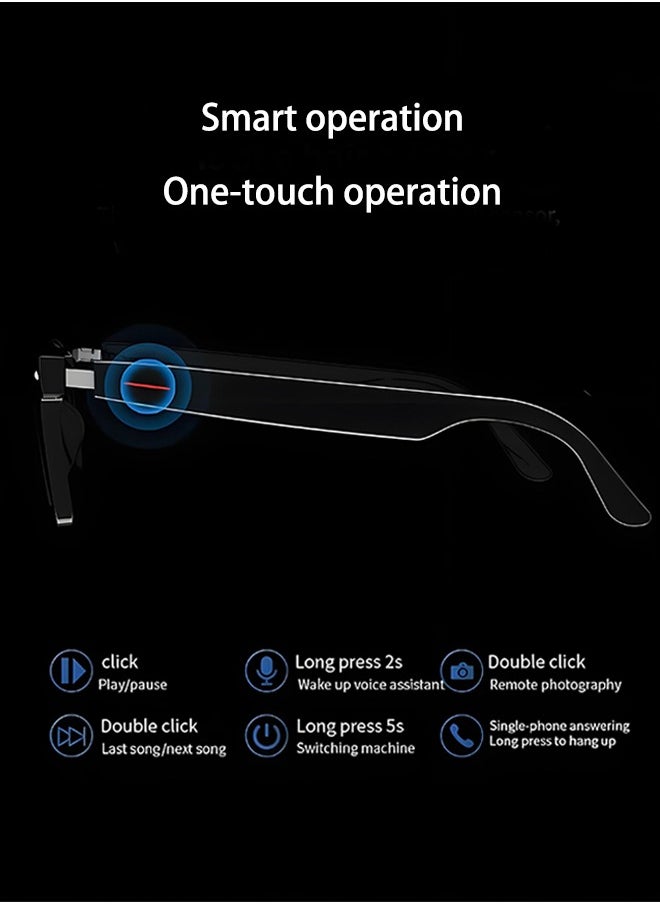 HYUNDAI - AI translation smart bluetooth glasses, real-time multi-language translation glasses, support more than 140 languages, accurate and delay-free translation, suitable for daily life and work, wireless bluetooth range 10-15 meters, 110 mAh battery, talk time 4 hours, standby time 120 hours. Fast charging - Image 1