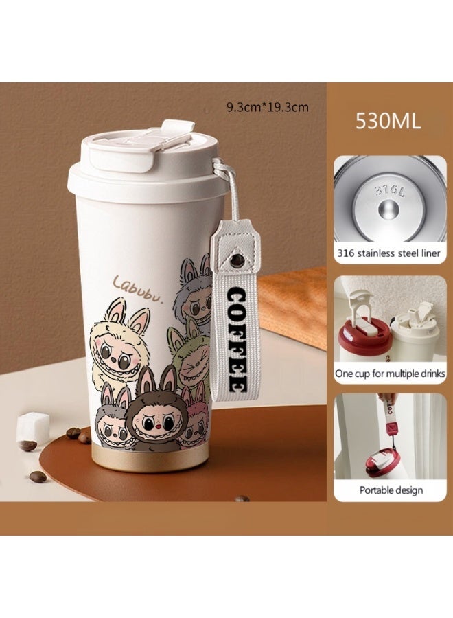 Labubu 316 Stainless Steel Vacuum Insulated Cup ,530ML Insulated Cold Coffee Cup - Image 1