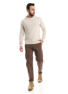 Andora Regular Fit Knitted Cream Pullover  - Image 1