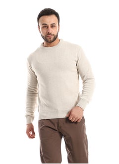 Andora Regular Fit Knitted Cream Pullover  - Image 2