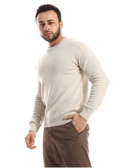 Andora Regular Fit Knitted Cream Pullover  - Image 3