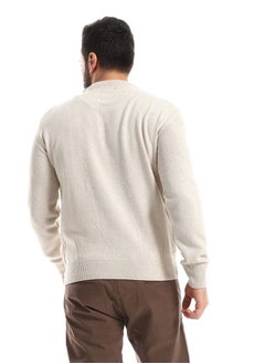 Andora Regular Fit Knitted Cream Pullover  - Image 4