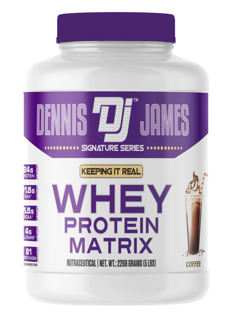 دينيس جيمس Whey Protein Matrix من Dennis James Signature Series - 5 باوند (نكهة القهوة) - Image 1