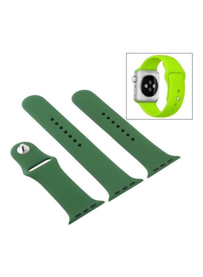 NIBEMINENT Sport Watchband For Apple Watch Series 7 45mm/6 & Se 5 4 44mm/3 2 1 42mm Forest Green - Image 5