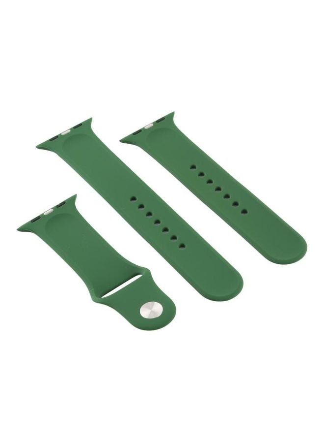 NIBEMINENT Sport Watchband For Apple Watch Series 7 45mm/6 & Se 5 4 44mm/3 2 1 42mm Forest Green - Image 3