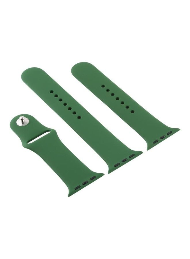 NIBEMINENT Sport Watchband For Apple Watch Series 7 45mm/6 & Se 5 4 44mm/3 2 1 42mm Forest Green - Image 2