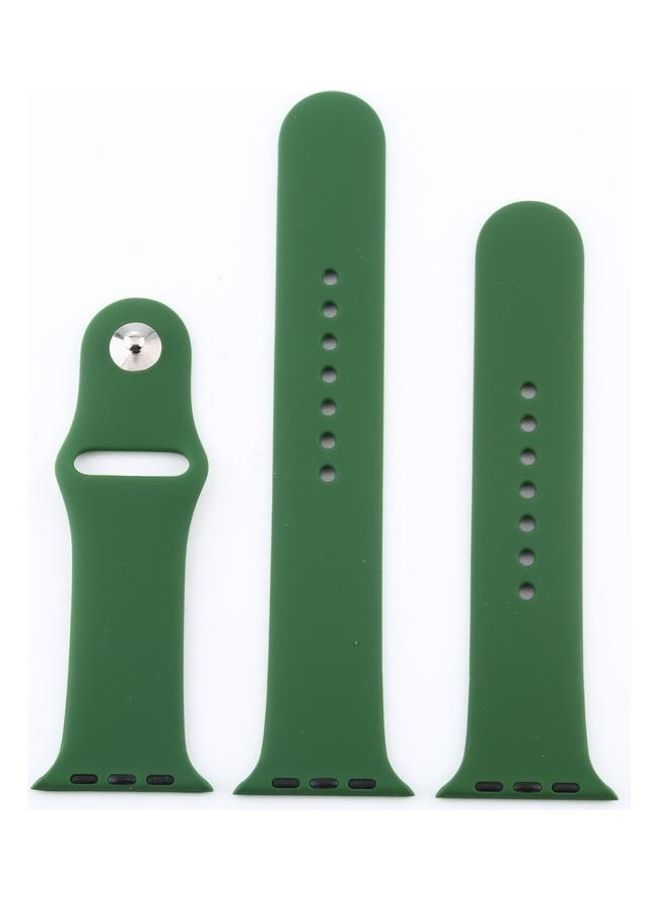 NIBEMINENT Sport Watchband For Apple Watch Series 7 45mm/6 & Se 5 4 44mm/3 2 1 42mm Forest Green - Image 4