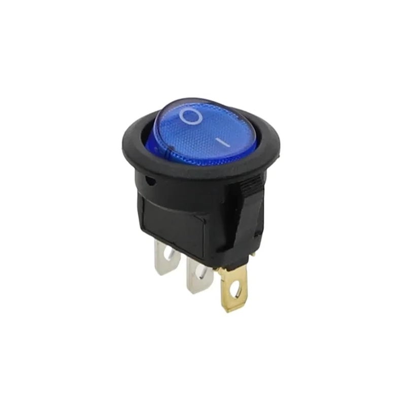 أزرق 12 فولت 16 أمبير KCD1 20 ملم مفتاح صخري دائري 3 دبابيس تشغيل/إيقاف مفتاح طاقة للسيارة ضوء نقطة - Image 1