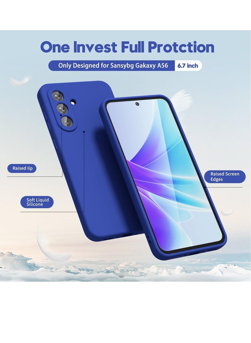 MIGOFAST Samsung Galaxy A56 5G Case Silicone Thin Slim Grip Soft Rubber Gel Protective Phone Case for Women Matte Plain Solid Color Aesthetic Cute Girly Case with Camera Cover Royal Blue - Image 2