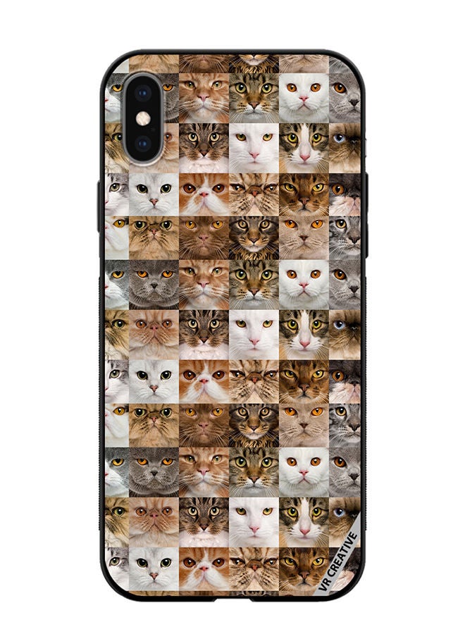 VR CREATIVE Protective Case Cover For Apple iPhone XS Max Cat Faces Design Multicolour - Image 1