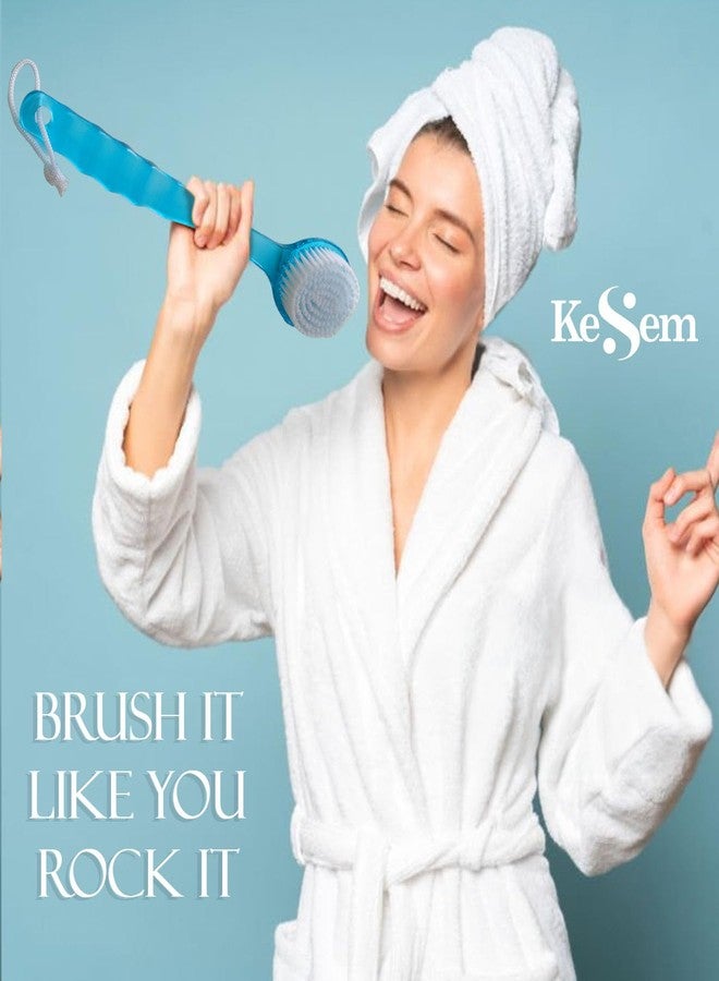 KESEM 2 Pack Back Scrubber Shower Brush with 14 inch Long Handle, Soft Bristles Full Body Skin Exfoliator for Bath Wet or Dry Brush for Men & Women - Image 4