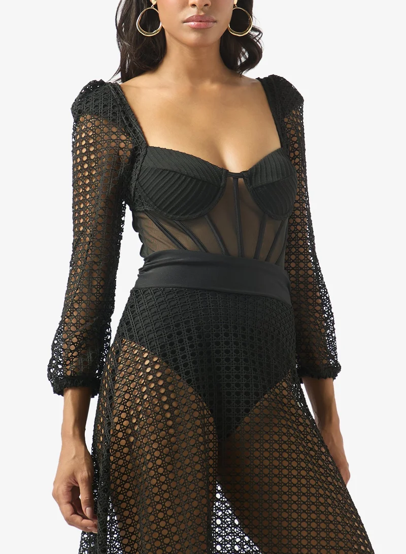 Soleira  Lace Croset Sheer Dress for Women | Best Price UAE