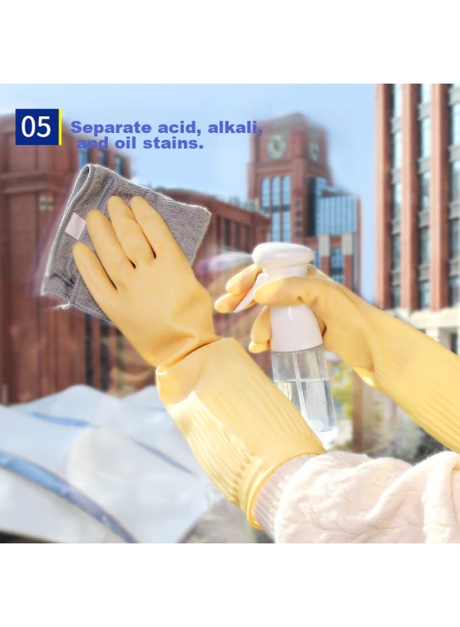 Yessel Yizhixuan Rubber Cowhide Gloves, 4 Pairs, 38cm Thick, For Household Cs, Kitchen, Dishwashing, Cleaning, Latex Gloves, One Size Fits All - Image 5