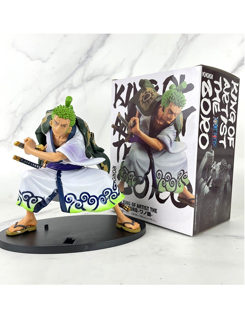 General ONE PIECE Knife Drawing Kimono Sauron Sandao Ryuheguo 3000 World Squatting Boxed Figure Model Gifts for Fans and Friends (16.5cm)  - Image 2