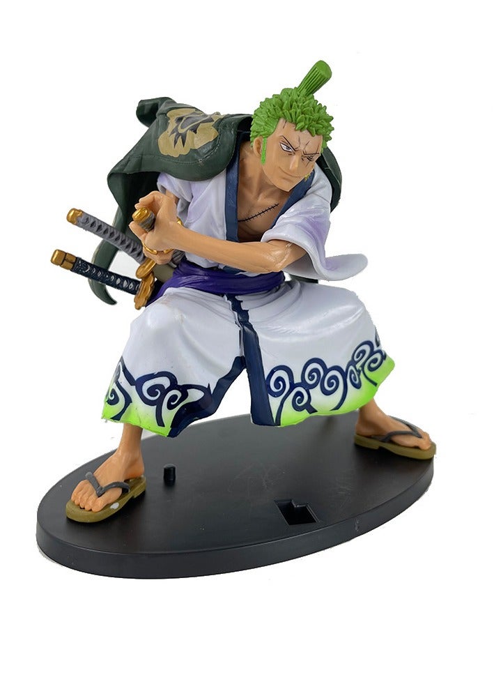 General ONE PIECE Knife Drawing Kimono Sauron Sandao Ryuheguo 3000 World Squatting Boxed Figure Model Gifts for Fans and Friends (16.5cm)  - Image 1