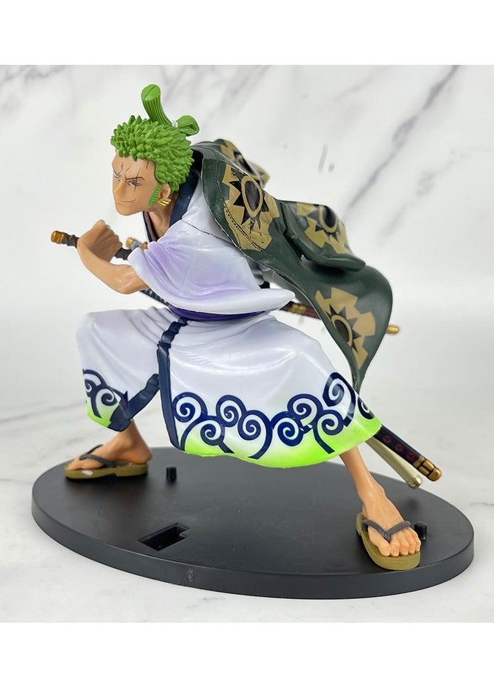 General ONE PIECE Knife Drawing Kimono Sauron Sandao Ryuheguo 3000 World Squatting Boxed Figure Model Gifts for Fans and Friends (16.5cm)  - Image 4