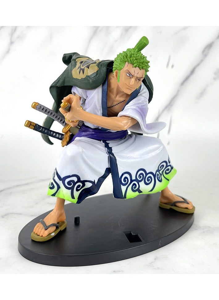 General ONE PIECE Knife Drawing Kimono Sauron Sandao Ryuheguo 3000 World Squatting Boxed Figure Model Gifts for Fans and Friends (16.5cm)  - Image 3