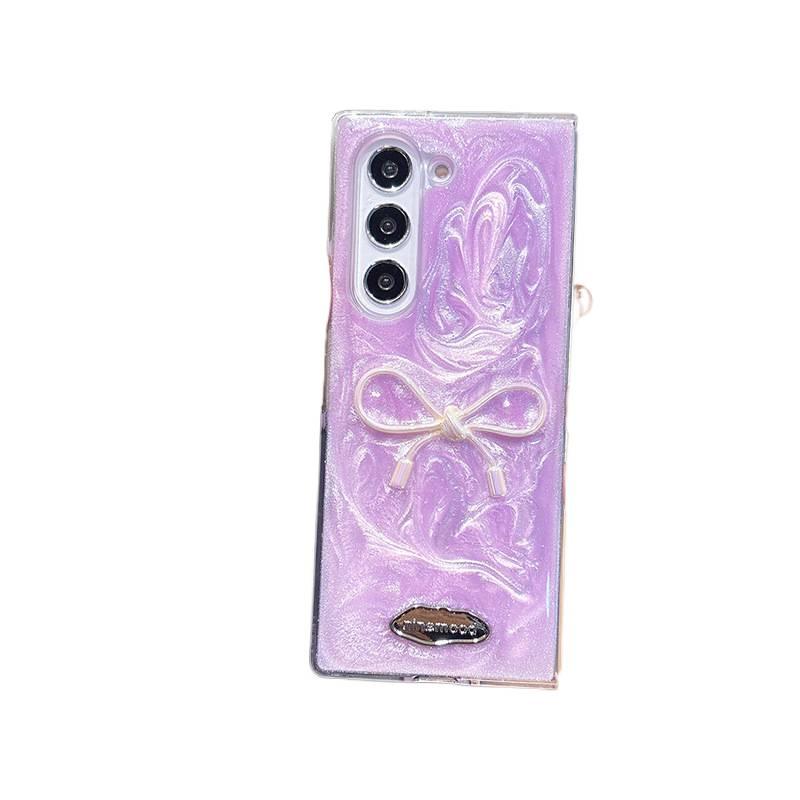 غطاء واقي بTPU لـ Samsung Galaxy Z Fold 5 باللون أبيض من مادة TPU مع راتنج لامع وتصميم فيونكة مع مقاوم للصدمات مع حماية من السقوط مع تشطيب راتنج خفيف الحمل للاستخدام الداخلي - Image 4