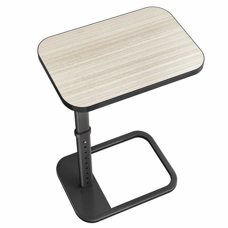 Kitstorack Driftwood Grey TV Tray Table, Adjustable Height & Rounded Metal Corners, Snack Table for Couch, Sofa, Bed, Chair, Living Room, C Shaped End Side Table for Eating, Dinner or Laptop, Small Spaces - Image 1