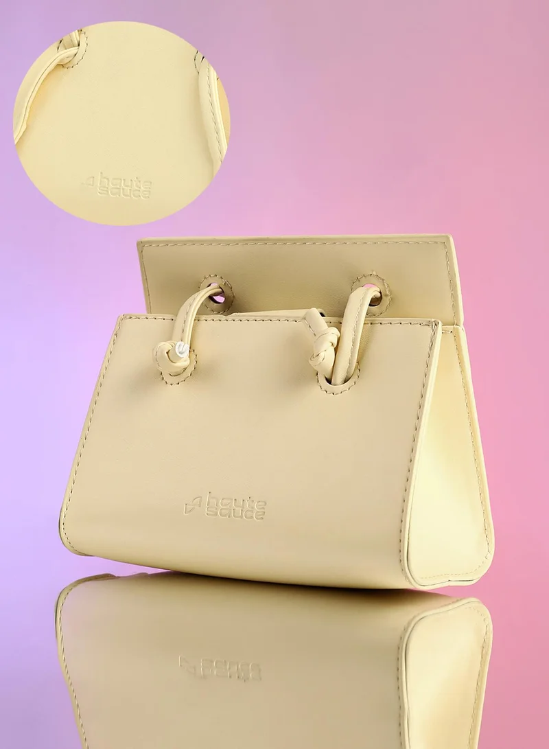 Haute Sauce Solid Magnet Lock Regular Vegan Leather Hand Bag For Women