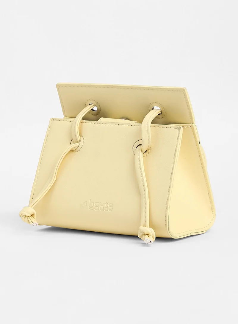 Haute Sauce Solid Magnet Lock Regular Vegan Leather Hand Bag For Women