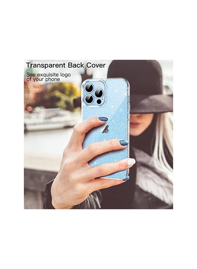 Jetech Glitter Case for iPhone 13 Pro Max, 6.7-Inch, Bling Sparkle Shockproof Phone Bumper Cover, Cute Sparkly for Women and Girls (Clear) - Image 4