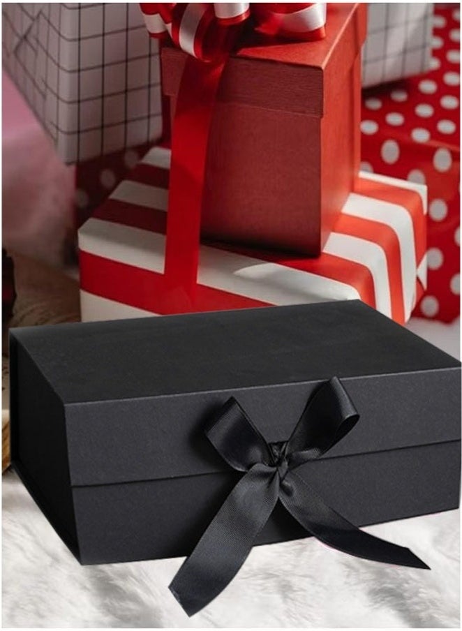 صندوق هدايا أسود مع شريط لعيد الأم ، عيد الحب ، أعياد الميلاد ، الحزب 26*19*8cm - Image 5
