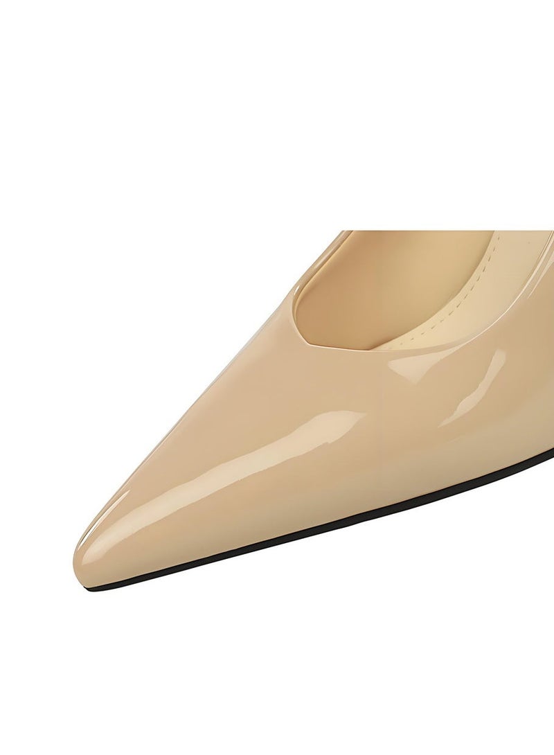 بيج تري المرأة مغلقة موجهة إصبع القدم مضخات سلينغباك ستيليتو كعب عالي صنادل خاكي 9.5CM - Image 3