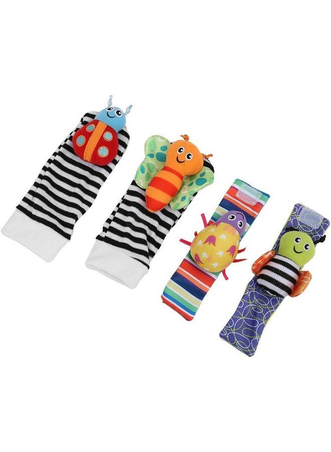 BeFunky Butterfly Wrist Rattles and Foot Finder Sock Toy for Toddlers, Baby Essentials and Gifts for 0-3, 3-6, 6-12 Months (Pack of 4) - Image 2