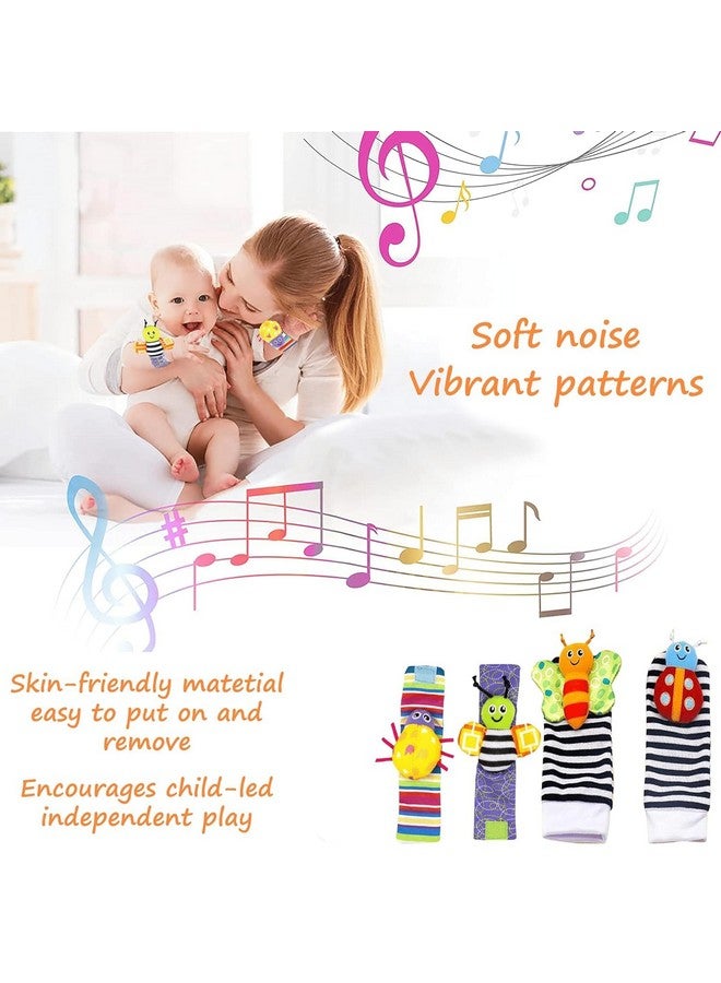 BeFunky Butterfly Wrist Rattles and Foot Finder Sock Toy for Toddlers, Baby Essentials and Gifts for 0-3, 3-6, 6-12 Months (Pack of 4) - Image 5