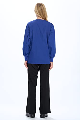 Natural Uniforms Warm Up Scrub Jacket-Dark Royal Blue-Medium - Image 4