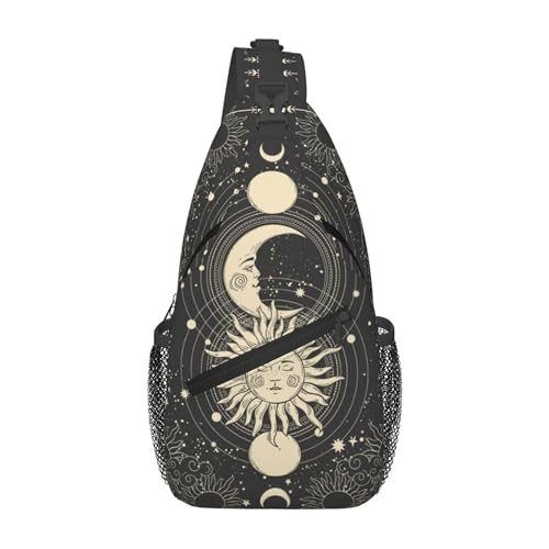 BEIANSHUO Vintage Sun Moon Stars Small Crossbody Backpack Sling Bag for Men Women Mini One Shoulder Chest Bags Gym Sport Travel Hiking Daypack - Image 3